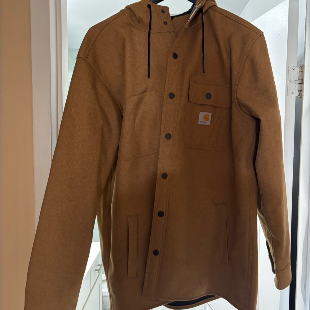 Carhartt Men's Tan Hooded Shirt Jacket